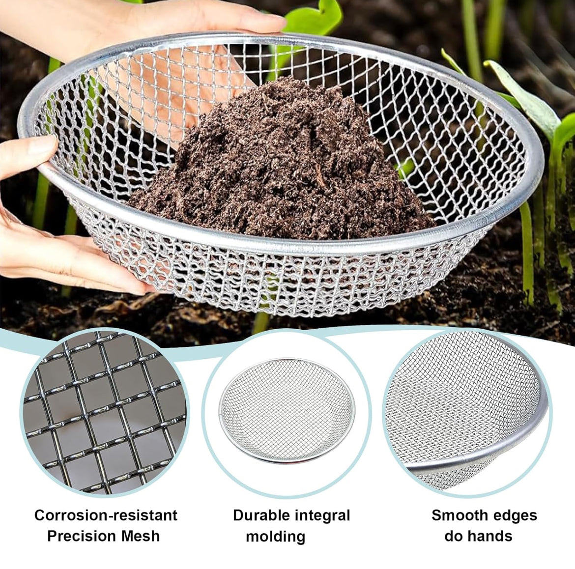 Soil Wrangler ¼-Inch Soil Sifting Screen - Durable Metal Sieve