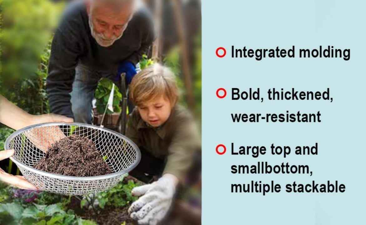 Soil Wrangler ¼-Inch Soil Sifting Screen - Durable Metal Sieve